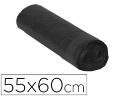 Rollo 15 bolsas basura negras 120µ cierra fácil 55x60cm. 23l.